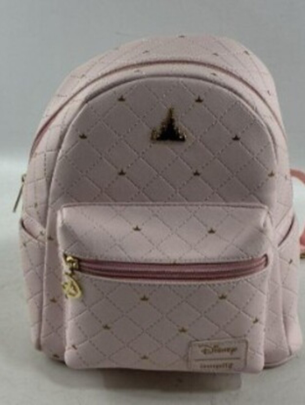 Loungefly Disney Pink Mini Backpack with Gold Accents